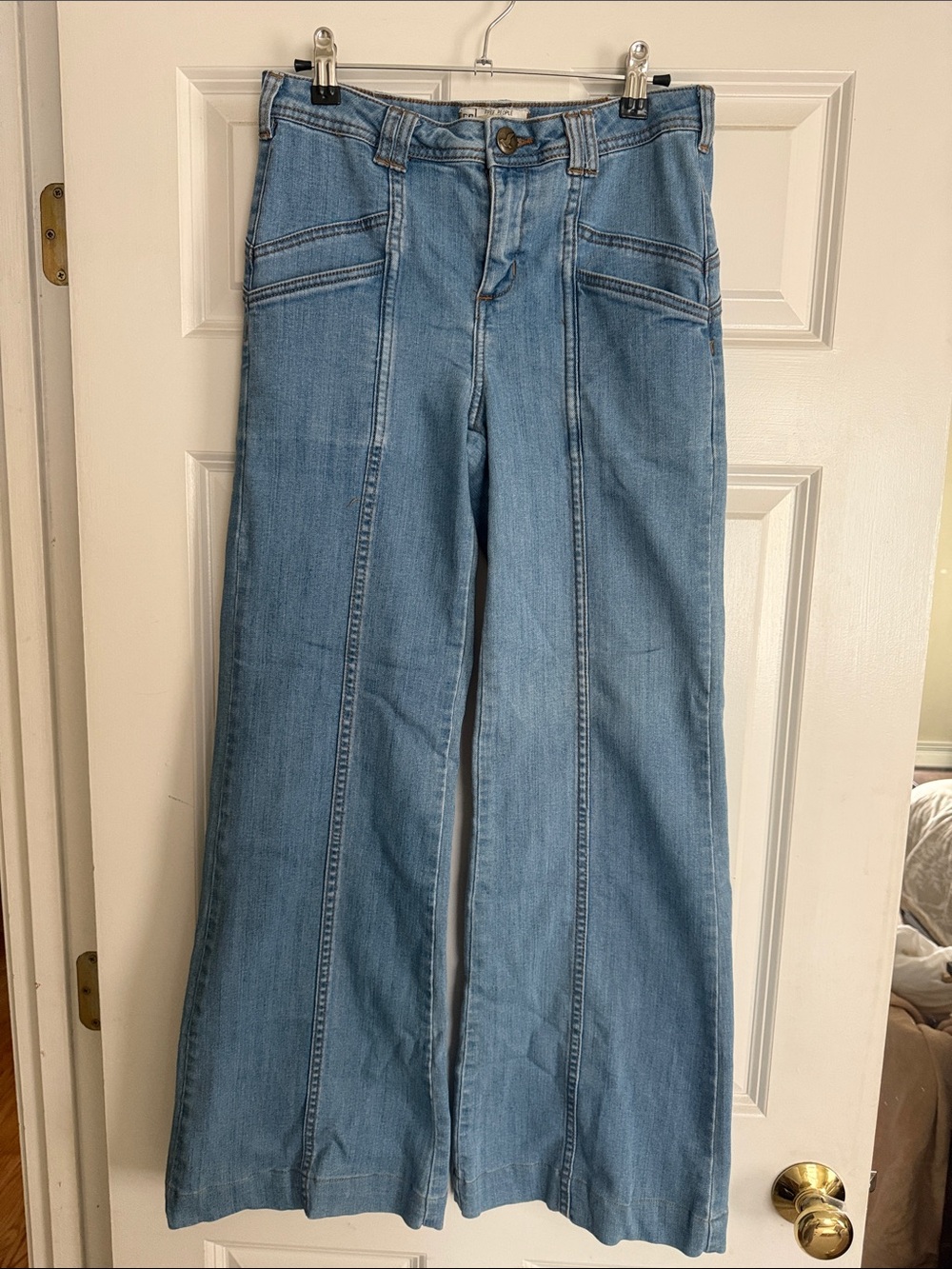 Free People Light Blue High-Rise Wide-Leg Jeans EUC ~ Sz. 29 (8) - Picture 3 of 7